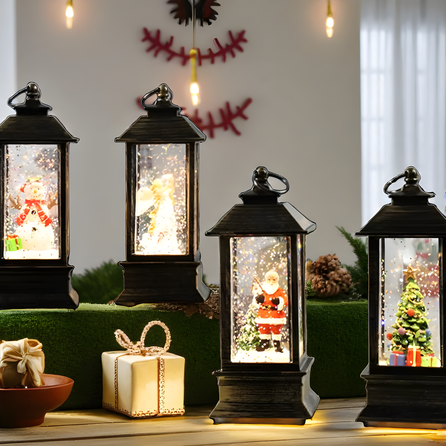 LED Christmas Lanterns (Floating Snow)