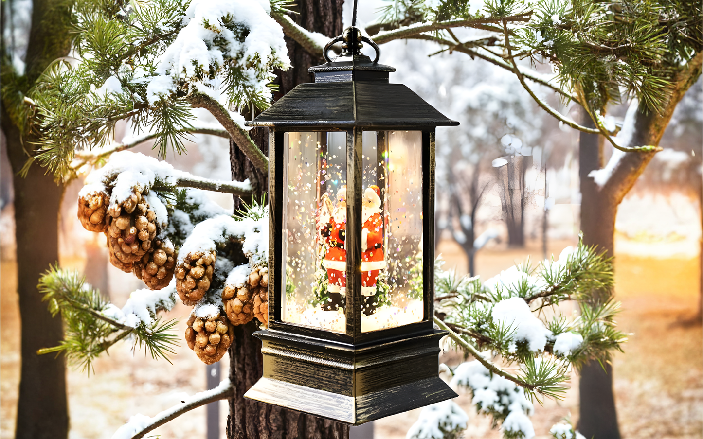 LED Christmas Lanterns (Floating Snow)